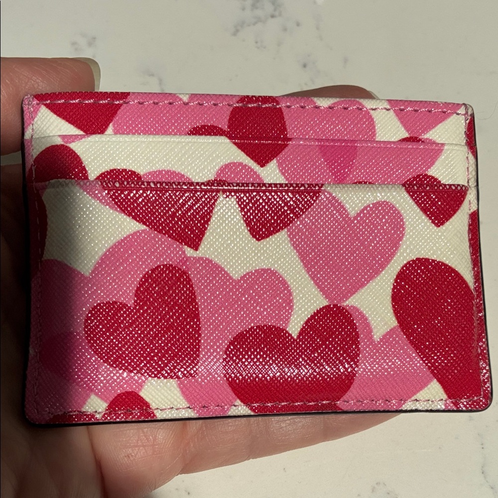 Kate Spade Red and Pink Heart credit card holder Wallet - Picture 2 of 2